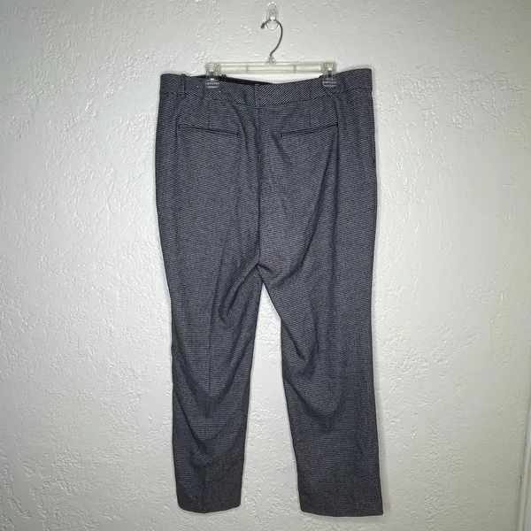 Ann Taylor Pants 16 Gray Black Houndstooth Women's Straight Leg Career Classic‎ - Image 2