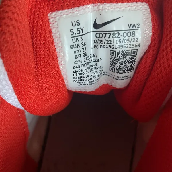 Nike Court Borough Mid 2 White Orange Sneakers Youth 5.5Y Women’s 7 - Image 7
