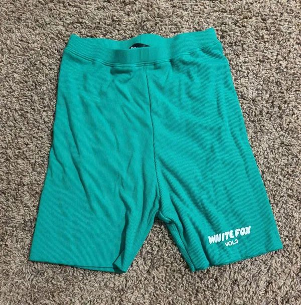 White Fox Biker Boutique Shorts Ribbed - Image 2