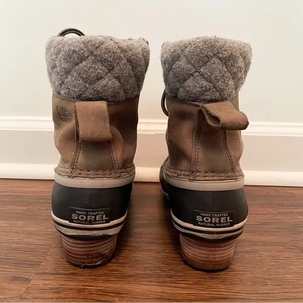 Sorel Slimpack ll Lace Boot Sz 7.5 Leather Winter Duck Boot Lace Up - Image 6