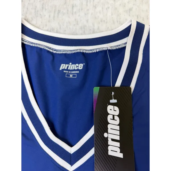 Prince Womens Fashion V Tank Navy Blue Athletic Tennis Top UPF 50+ Medium NEW - Image 4