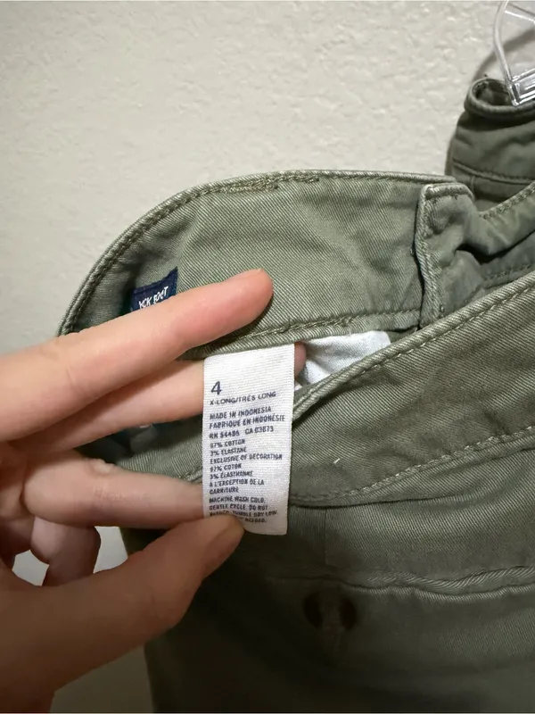 American Eagle Kick Boot Pants Size 4 XL Extra Long Olive Green Y2K - Image 4