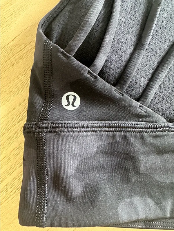 Lululemon Free To Be Bra Wild High Neck Long Line "Light Support, A/B Cup Heritage 365 Camo Deep Coal Multi 6 - Image 3