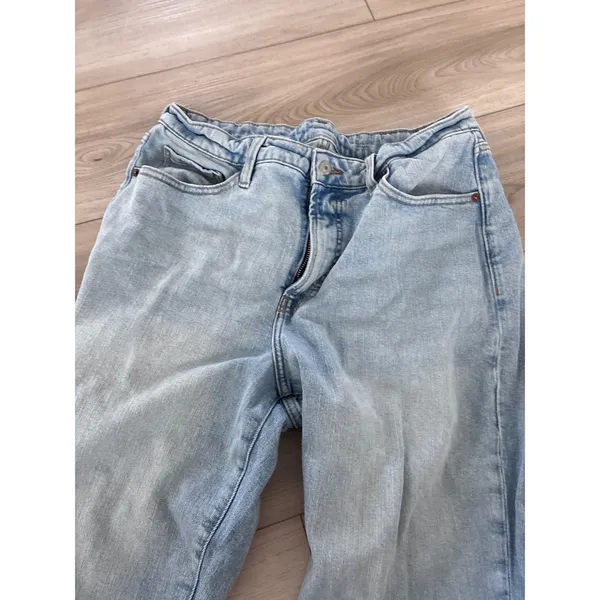 Old Navy‎ Curvy Extra High-Waisted Wide-Leg Jeans Light Wash Denim Blue Size 12 - Image 2