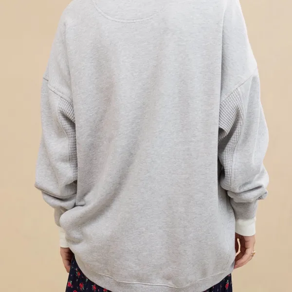 Aerie Bear Trail Gorpcore Gray Get Away Oversized Crewneck Sweatshirt size xxs - Image 2