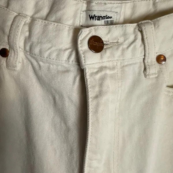 Wrangler World Wide Cream Wide Leg High Rise Western Denim Jeans Size 30x28 - Image 15