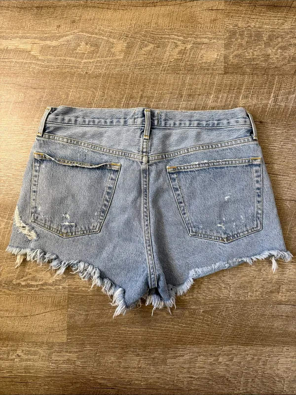 AGOLDE Light Blue Distressed Denim Cutoff Shorts Size 29 - Image 3