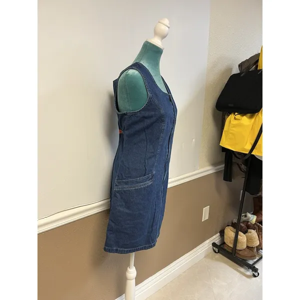 Vintage Y2K St. John’s‎ Bay Denim Jumper Dress Western Farmcore Normcore Women L - Image 6