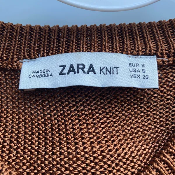 Zara Boho Relaxed Earth Colors Lagenlook Sleeveless Knit Top Small Brown - Image 8