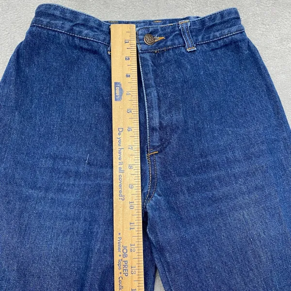 Chemin De Fer Jeans Womens 23 Blue Mid Rise Denim‎ Hippie 70s Vintage - Image 4