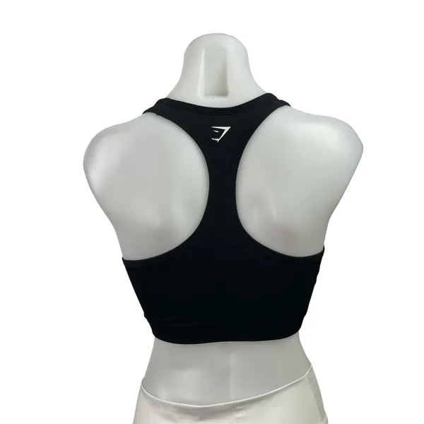 Gymshark Lift Varsity Black Racerback Seamless Sports Bra Cropped Tank Top Sz S - Image 3