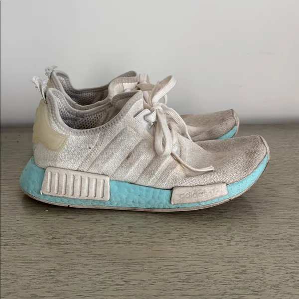 Adidas NMD R1 Sneakers in "White Clear Aqua" Size 7 - Image 5