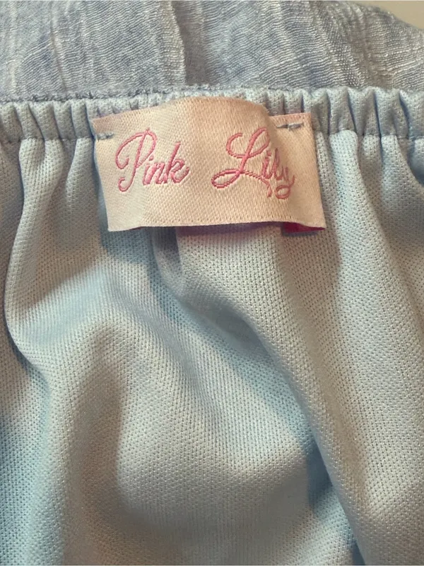 Pink Lily Light Blue Tiered Sundress Size M - Image 6