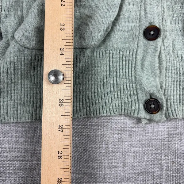 Madewell Cardigan Sweater Womens XS Green Cotton Nylon V Neck Pockets Knit - Image 4