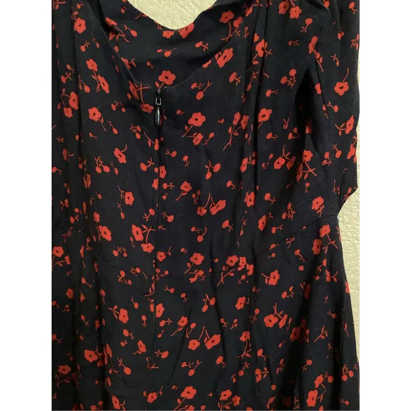 Reformation Belinda Anaheim Midi Dress Two Piece Set Navy Blue and Cherry 12 - Image 4