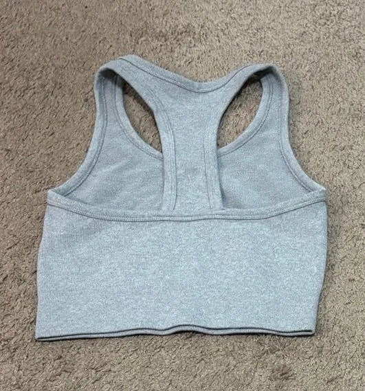 Grey Boutique Racerback Crop Tank Top Multiple Size XS - Image 2