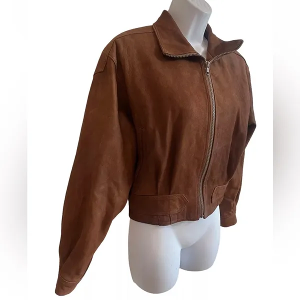 Jolly Lumbuck Leather Jacket Womens Size Xs Brown Zip Up Jackson Hole Wyoming - Image 6