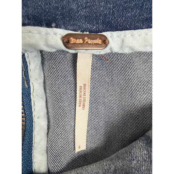 Free People Modern Femme Denim Mini Skirt Medium Wash Blue Size 6 OB502854 - Image 3