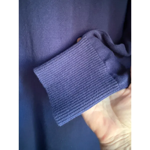 Preppy Navy Cotton Sweater Dress XL Gold Button Shoulder Haley & The Hound - Image 7