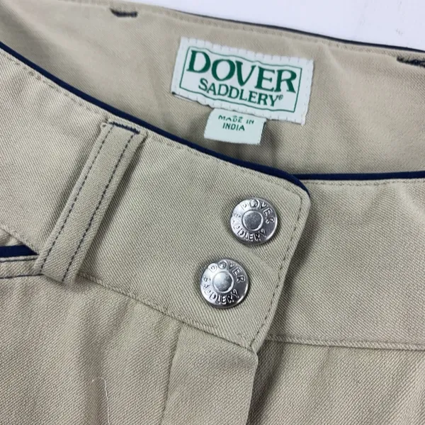 Dover Saddlery Riding Breeches 28 Beige Knee Patch Stretch Equestrian Pants - Image 7