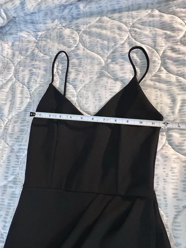 Lulus Black V-Neck Ruched Tulip Hem Bodycon Mini Dress XS - Image 6