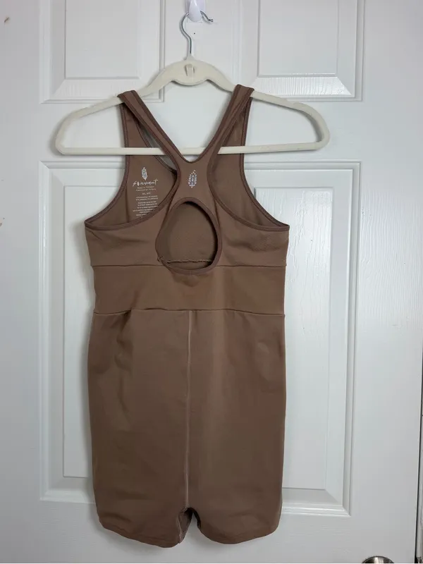 Free People Movement Size M/L Every Single Time Runsie Moonrock Tan Bodysuit - Image 4