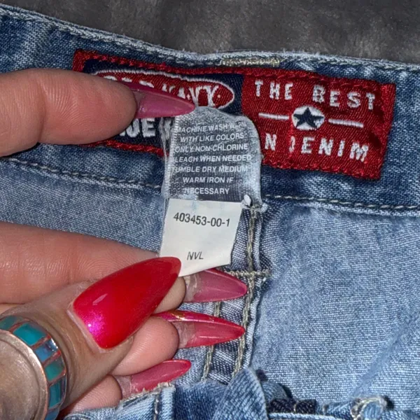 Old Navy Blue Jeans Womens 12‎ Blue Vintage Carpenter Straight High Rise Baggy - Image 10