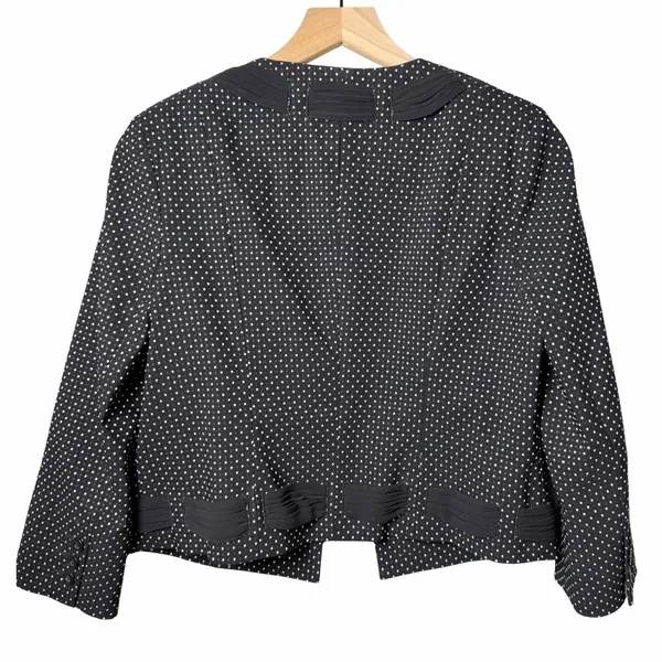 Cabi Polka Dot Jacket Black White Stretch 3/4 Sleeve Jacket Blazer Size 8 - Image 2