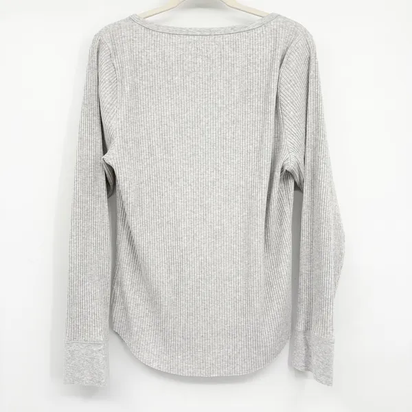 Aerie‎ Womens Gray Ribbed Henley Long Sleeve Casual Loungewear Layering Top XXL - Image 8