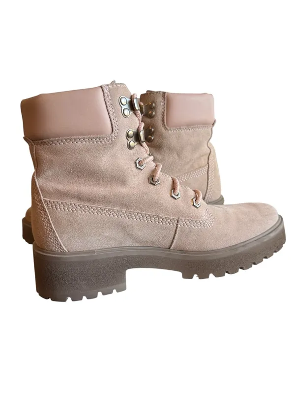 Timberland Waterproof Suede Lace Up Combat Boots Blush Pink Women’s US 8 EU 39 - Image 6