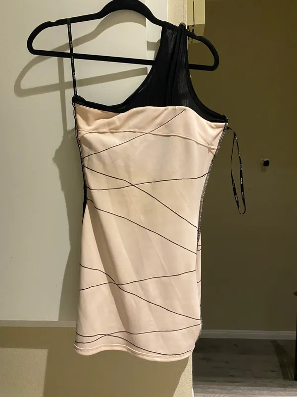 Topshop One Shoulder Little Black Bodycon mini Dress - Image 6