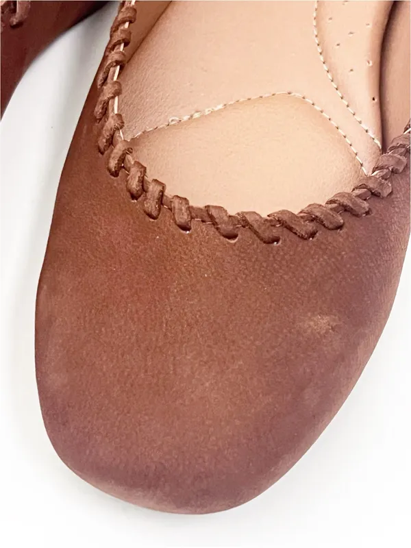JOIE Brown Suede Almond Top Braided Trim Details Slip On Ballet Flats 8.5 - Image 9