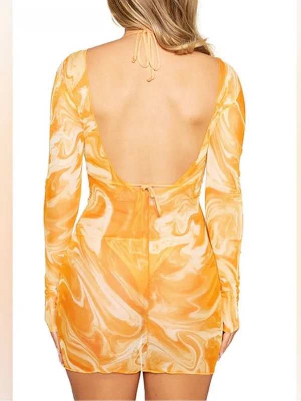 NWT Naked Wardrobe Swim Back on the Low cover up dress orange - Image 2