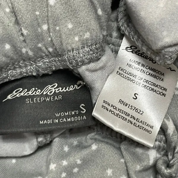Eddie Bauer Womens Gray White Star Print Sleeveless Tank Sleepwear Pajamas Set S - Image 4