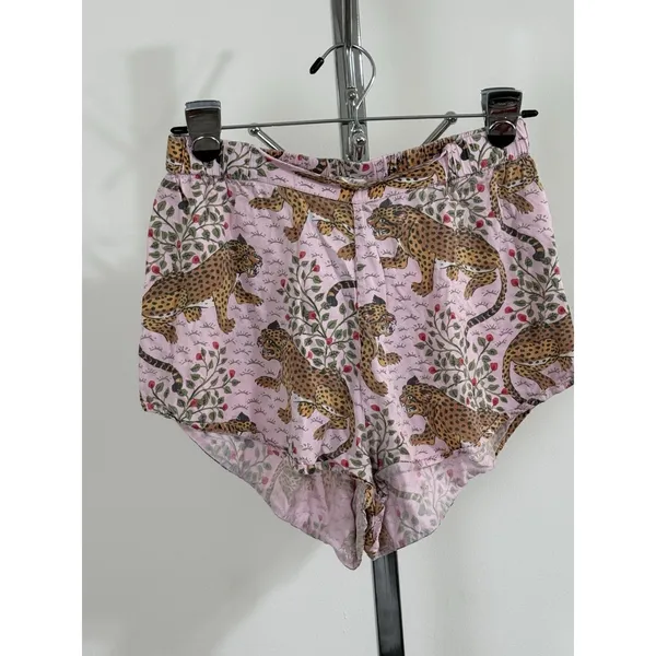 Printfresh Bagheera Pink Leopard Cotton Pajama Sleep Shorts Womens Size XS - Image 2