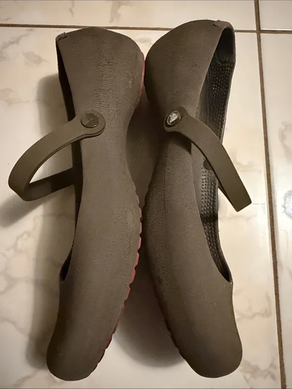 CROCS Women’s Mary Jane Flats in Olive Brown - Image 5