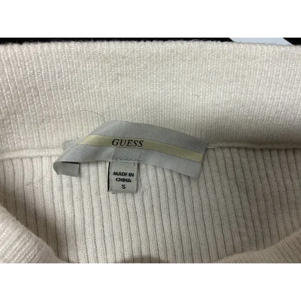 Guess Womens Skirt Ribbed Knit Ruched Side Cream Small - Image 7
