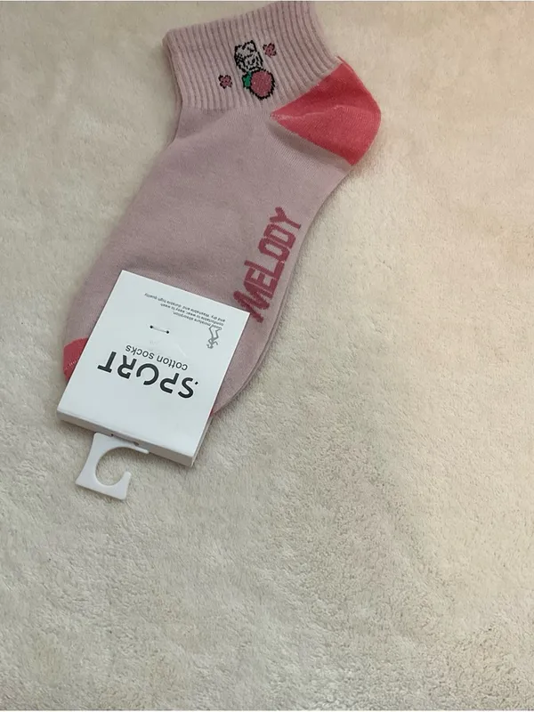 Sporto Pink Ankle Socks with Coral Accents - Image 2