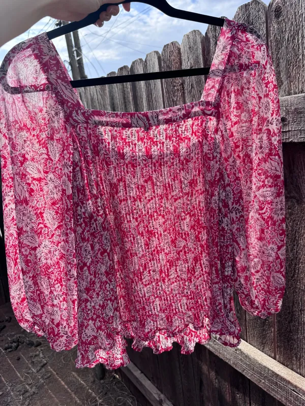 Dear John Red Quarter Sleeve Blouse - Image 2