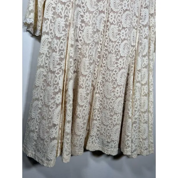 UMGEE Ivory Lace Dress 3/4 Sleeve MEDIUM Bachelorette Ethereal‎ Boho Romantic - Image 7
