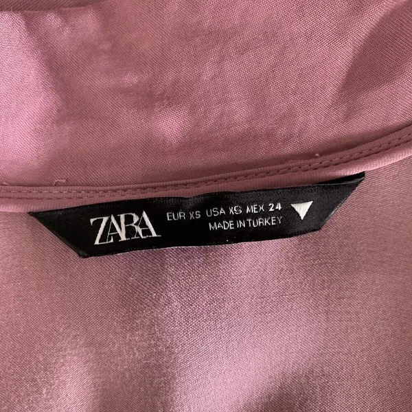 Zara Dress XS Pink Midi Long Sleeve‎ Feminine Romantic Elegant Chic - Image 5