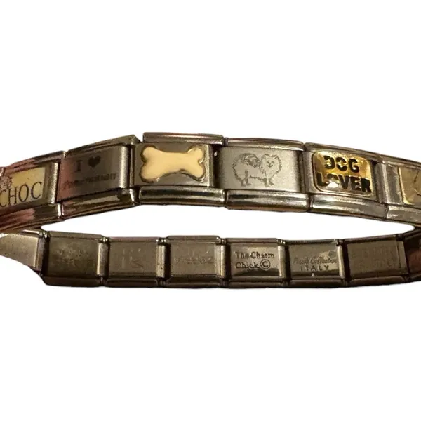 Puzzle Collection Dog Themed Stainless Steal Charm Bracelet One Size - Image 4