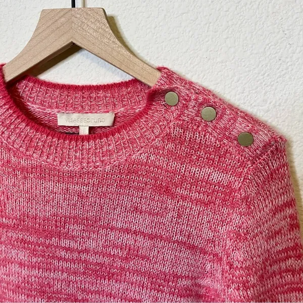 Vanessa Bruno Jaslin Marled Pink Sweater Button Shoulder‎ Baby Alpaca Size S - Image 7