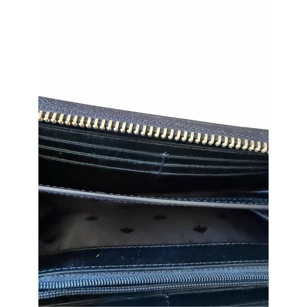 Kate Spade Leila Large Continental Wallet Black Pebbled Leather Zip Around - Image 10