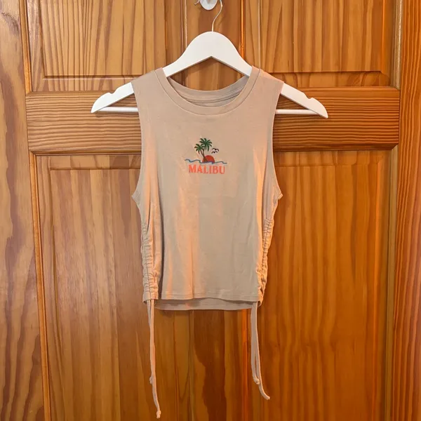 Homegirl Society Size Small Tan Malibu Beach Tank Top - Image 2