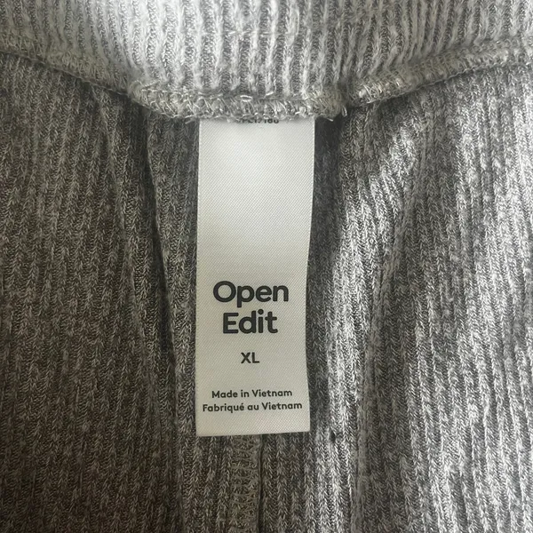 Women's‎ Open Edit Gray Ribbed Lounge Shorts XL - Image 2