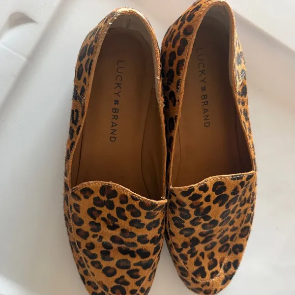 Lucky Brand Animal Print Flats Loafers Womens 7 - Image 2