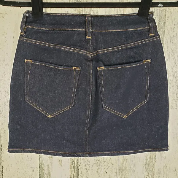 NWOT Allsaints Dark Wash Blue Denim Ace Mini Jean Skirt Women's Size 00 - Image 5