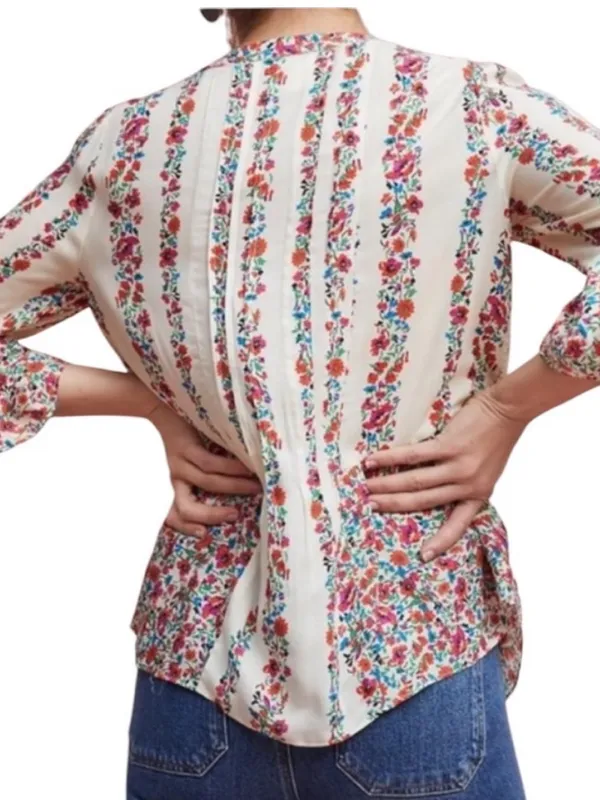 Anthropologie Maeve Hiver Floral Crochet Lace Panel Top Size 6 - Image 2