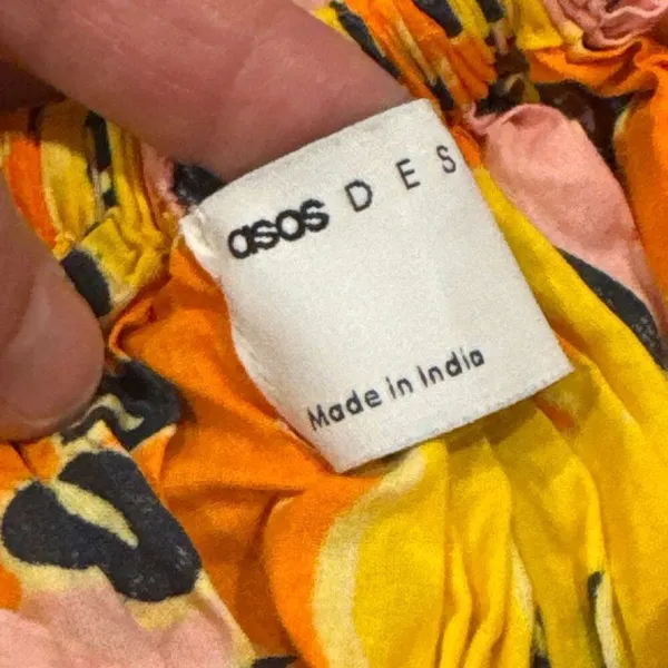 ASOS DESIGN strappy midi skater sundress in bold yellow floral size 0 - Image 4